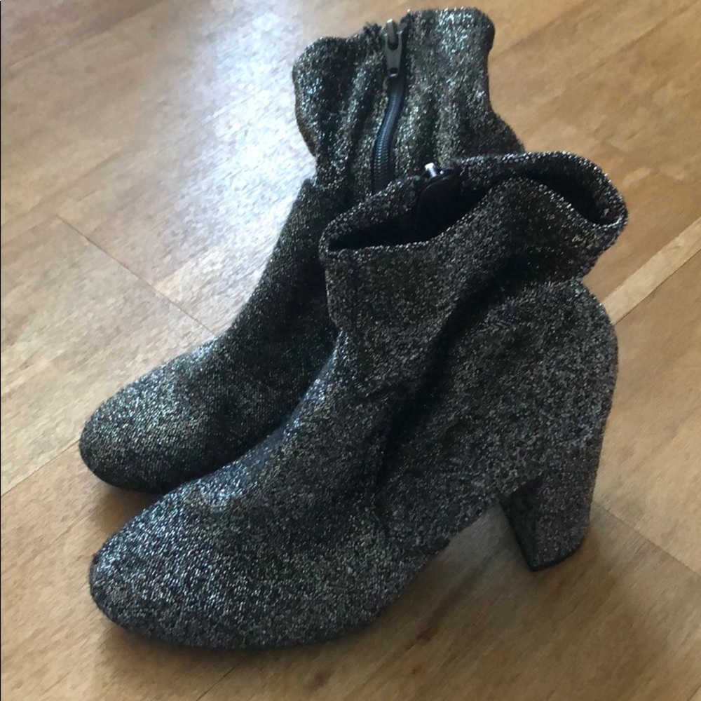 Silver lurex sock booties